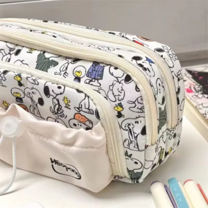 Alternative view of Snoopy Pencilcase Multi Layer Canvas Drawstring Pen Bag Kawaii Cartoon Stationery Storage Bag Students School Supplies Gifts