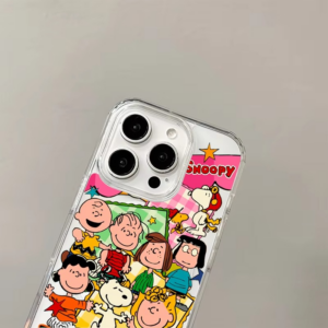 Alternative view of Cartoon S-Snoopy Wireless Charging Case for iPhone 17 Air 16 E 15 14 Plus 13 12 Mini 11 Pro Max Transparent Silicone Edge Cover
