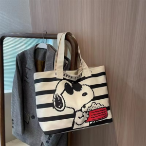 Alternative view of Snoopy student cartoon large-capacity tote bag new versatile printed mommy bag portable shoulder shopping bag canvas bag