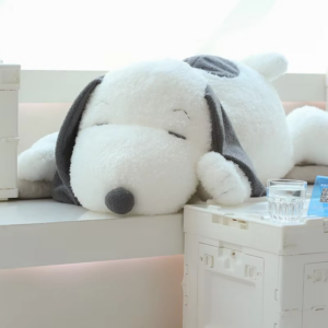 Alternative view of Surroundings Extra Large Puppy Dog Snoopy Plushies Sofa Bed Throw Pillow Cute White Dog Snoopy Plush Toy Comfortable Doll Gift